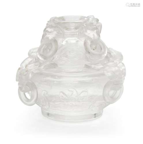 A Chinese rock crystal censer and cover, late Qing dynasty, ...