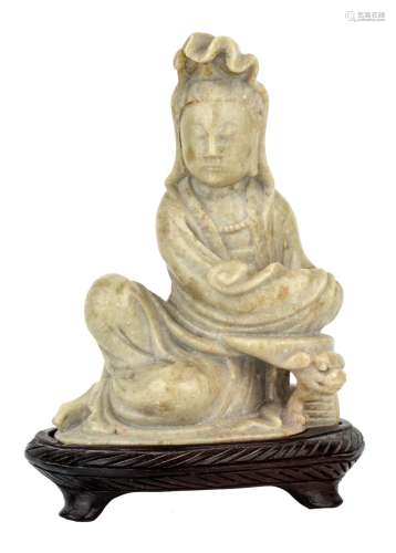 A Chinese soapstone figure of Guanyin, early 20th century, c...