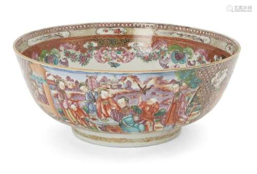 A Chinese export famille rose 'Mandarin pattern' bowl, 18th ...
