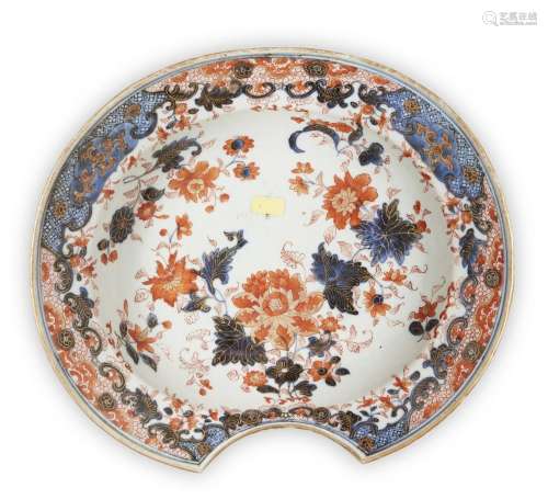 A Chinese Imari barber's bowl, 18th century, painted with fl...