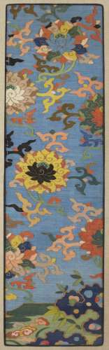 A Chinese 'lotus flower' kesi panel, 17th century, the blue ...