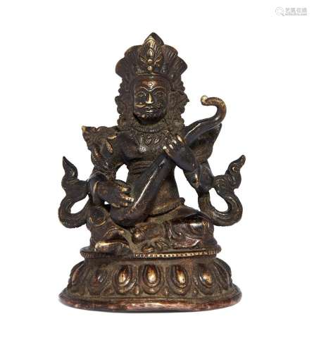 A Sino-Tibetan bronze figure of Lokapala Dhritarashtra, earl...