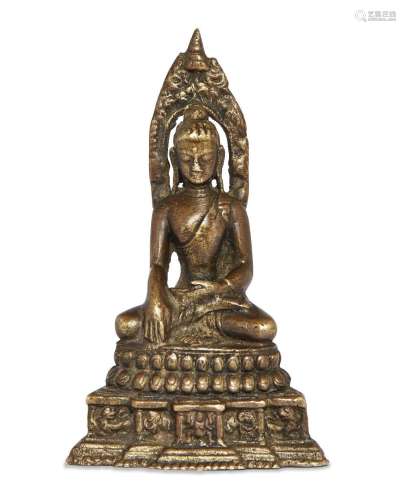 A Nepalese bronze figure of Shakyamuni Buddha, 18th century,...