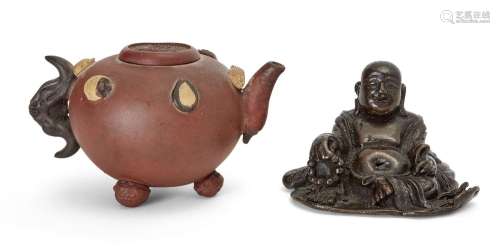 A Chinese Yixing stoneware 'hundred fruits' teapot and cover...