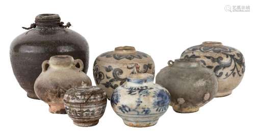 Seven early Southeast Asian ceramics, 15th - 17th century, c...
