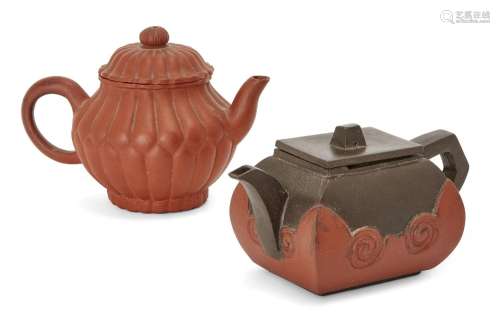 Two Chinese Yixing stoneware teapots, Republic period, one m...