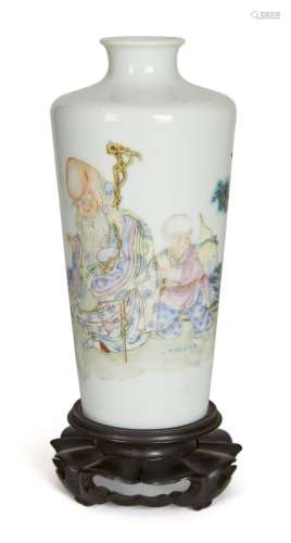 A Chinese famille rose 'Shoulao' vase, Republic period, pain...