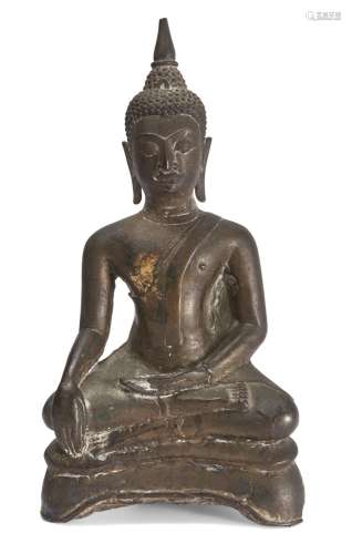 A Thai bronze figure of Buddha, Kamphaeng Phet style, 15th/1...