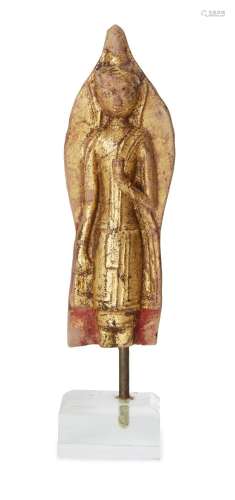 A Thai parcel-gilt terracotta Buddhist votive plaque, 17th c...