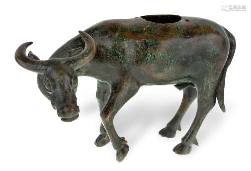 A Chinese bronze buffalo censer, Ming dynasty, 17th century,...