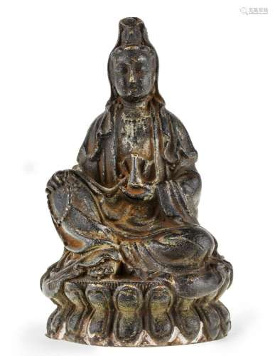 A Chinese bronze figure of Guanyin, late Ming dynasty, 17th ...