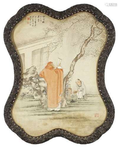 A Chinese double-sided painting, 19th - 20th century, painte...