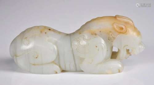 A White Jade Beast Carving Republican Period