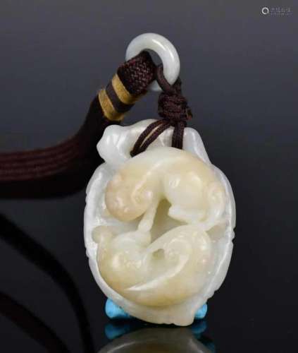 A White Jade Carving Qing
