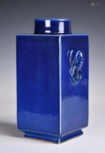 A Blue-Glazed Cong Vase 19thC