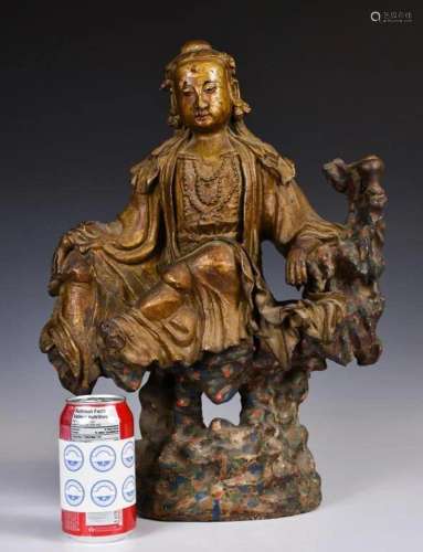 A Shiwan Porcelain Guanyin Statue Qing