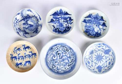 A Group of 6 Blue & White Plates