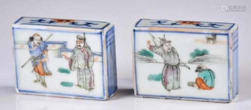 A Pair of Famille Rose Paperweights 19thC