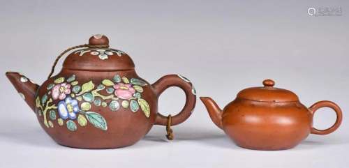 A Group of Two Zisha Teapots, Qing