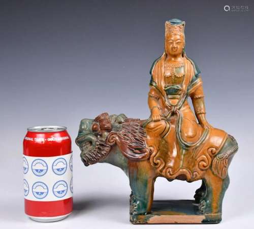 A Sancai Figural Statue Late Qing