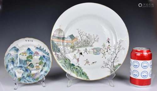A Group of Two Famille Rose Plates