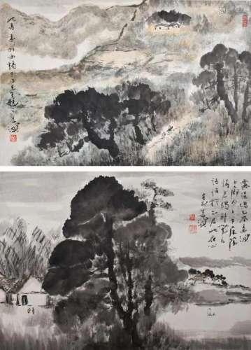 Yang Shanshen (1913-2004) Two Landscape Paintings