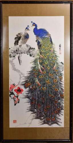 Wu Yisheng (1929-2009) Cranes & Pine Tree