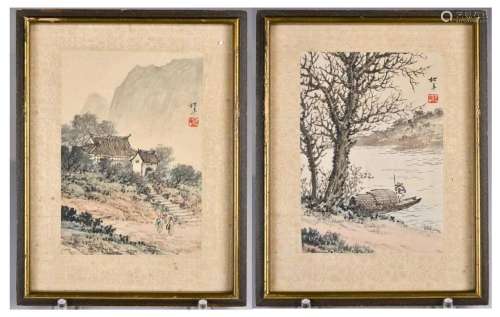 Yuan Songnian (1895-1966) 2 Landscape Paintings