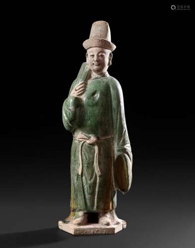 CHINE - Dynastie Ming (1368-1644)Statuette de dignitaire en ...