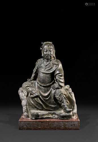 CHINE - Dynastie Ming (1368-1644) Importante statue de Guand...