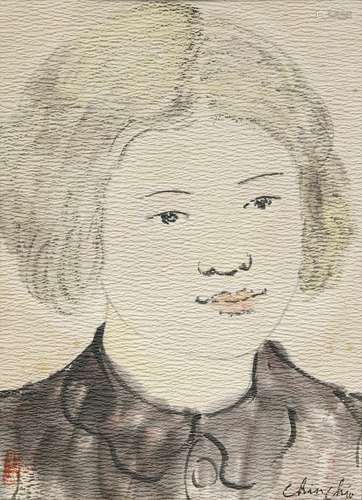 Liao Xinxue (1906-1958) Portrait de jeune femme Encre et cou...