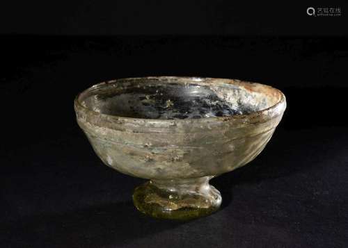 A HIGHLY IMPORTANT LUSTRE FOOTED CLEAR GLASS BOWL, FATIMID, ...