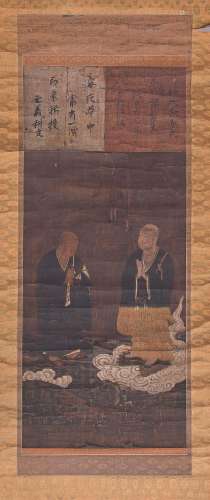 JAPON - Début de l'époque Edo (1603-1868) Encre et coule...