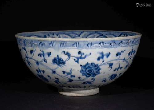 A HIGHLY RARE TIMURID BLUE & WHITE BOWL, FOR CHINESE INT...