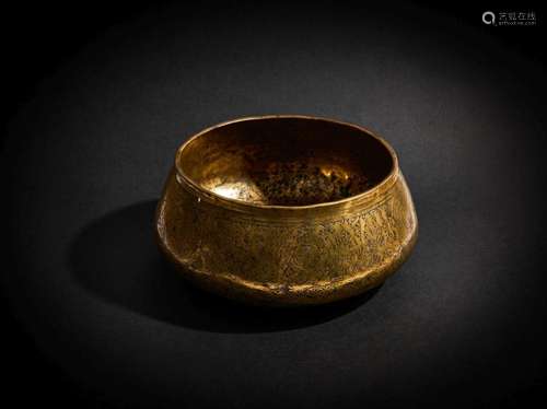 A HIGHLY IMPORTANT MAMLUK ENGRAVED MAMLUK BRASS BOWL, 13TH C...