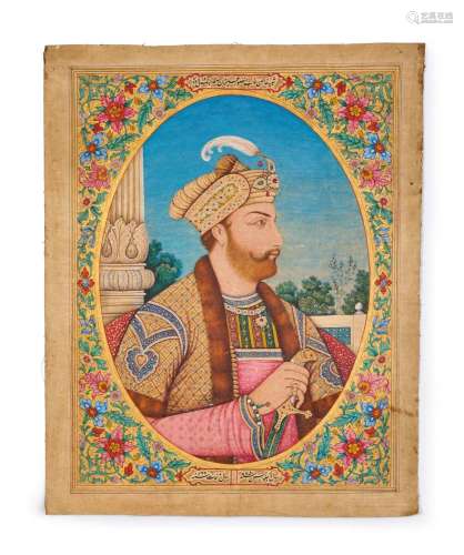 AN INDIAN WATERCOLOUR OF NAWAB MANSOUR ALI KHAN, 19TH CENTUR...