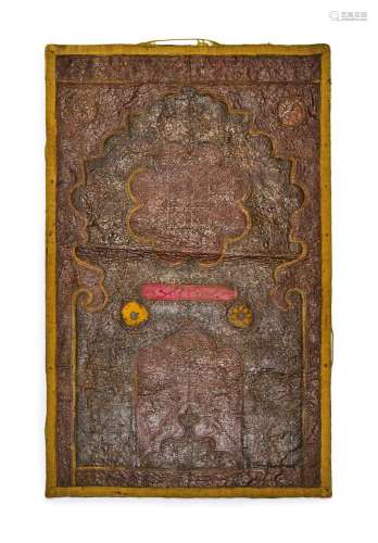 AN OTTOMAN LEATHER HANGING, 19TH CENTURY