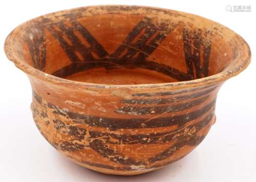 Neolithic period terracotta bowl, being painted and having a...