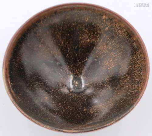 A southern Song Dynasty glazed hare fur bowl, footed, D: 10 ...