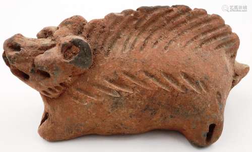 A Han Dynasty zoomorphic figure of a porcupine, L: 13 cm. Lo...