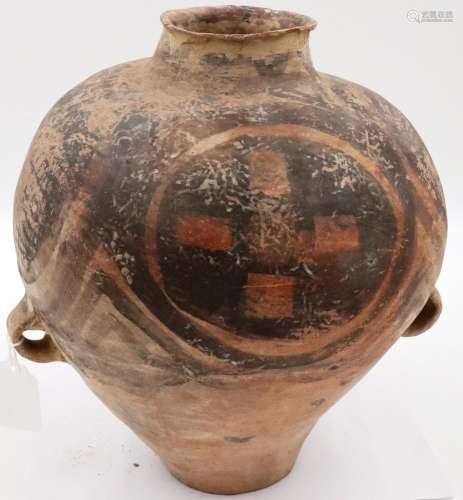 Yangshao Dynasty period (c.2000 BC) large vessel with drawn ...