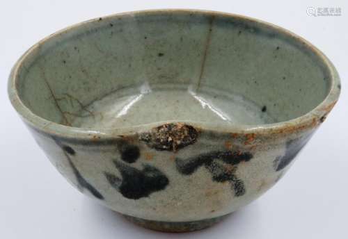 A Yuan? Dynasty glazed bowl, footed with firing imperfection...