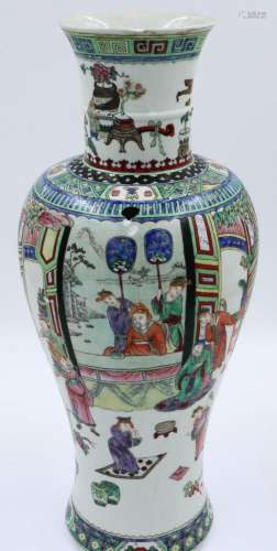 A Kanxi period? famille vert porcelain vase, decorated with ...
