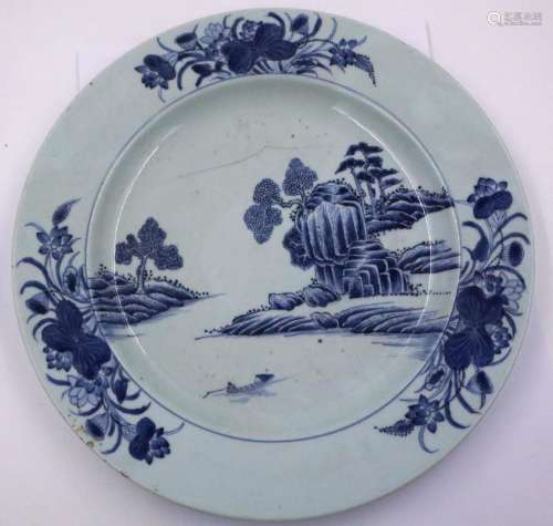 A large early 18th century Qing Dynasty blue and white charg...