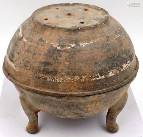 A large western Han Dynasty ding or cooking vessel with cove...