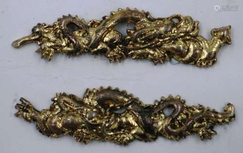 A pair of 19th century gilt metal Menuki, each L: 65 mm. P&a...