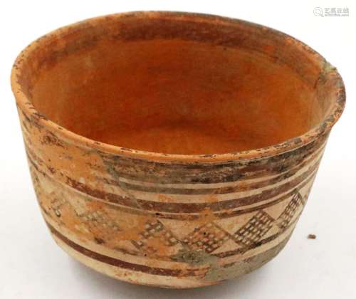 An Indus Valley Neolithic period bowl, footed, D: 10 cm, H: ...