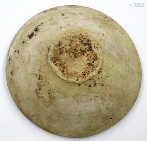 A large Han Dynasty bowl, footed, D: 17 cm, H: 6 cm. P&P...