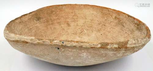 A very large Han Dynasty bowl or receptacle, off-circular an...