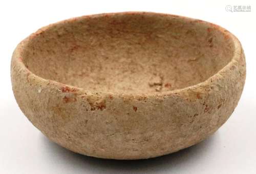 A Han Dynasty terracotta bowl, deep with inverted rim, D: 11...